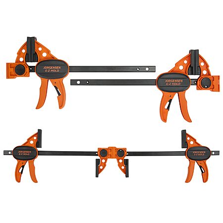 4-Pk JORGENSEN E-Z Hold 6″ Light Duty Woodworking Bar Clamps $25.20 or less