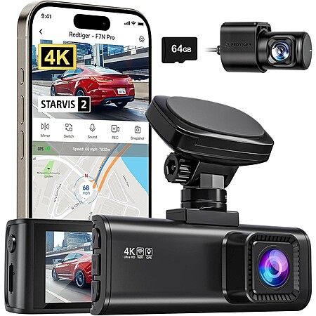 Refurb: REDTIGER F7N Pro 4K Front / 1080P Rear Dash Cam w/ 64GB Memory Card $60 + Free S&H