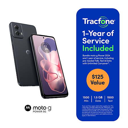 Select Locations: 128GB Tracfone Motorola moto g Power 5G Smartphone + 1-Yr Service $49.90 + Free S&H