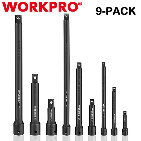 9-Pc WORKPRO Impact Socket Driver Extension Bar Set (1/4″, 3/8″, & 1/2″ Drive) $10.95 + Free S&H
