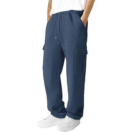 3rd Hill Men’s Loose Fit 5 Pocket Open Bottom Joggers $12