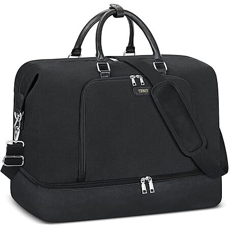 TIBES Travel Weekender Bag w/ Shoe Compartment $18