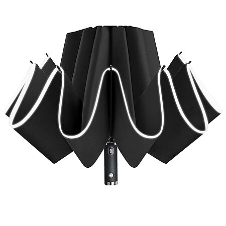 Lejorain 46″ Inverted Folding Umbrella w/ Built-in Flashlight (black) $13
