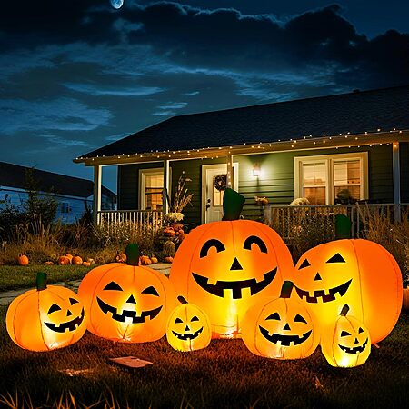7.5′ Gigalumi Halloween Inflatable Pumpkin Yard Decoration w/ LED Lights $21.60 + Free S&H