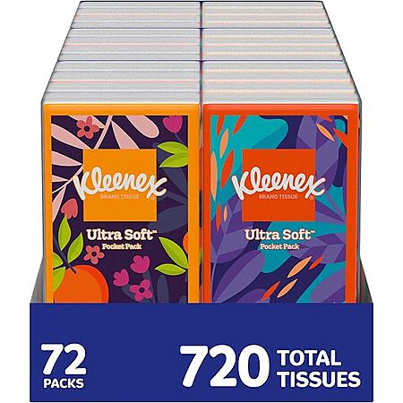 Select Accounts: 72-Pk 10-Ct Kleenex On-The-Go Ultra Facial Tissues $15 w/ S&S