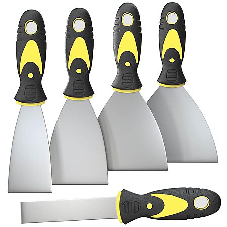 5-Pc Rerdeim Putty Knife w/ Rubber Ergonomic Handles (1″- 5″ Assorted Sizes) $6