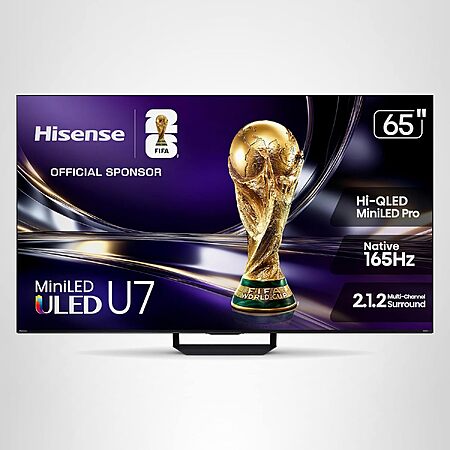 85″ Hisense U7 4K 165Hz MiniLED QLED TV (2026) $1398 + Free S&H