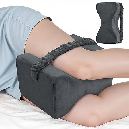 ComfyInLove Knee Pillow for Side Sleepers w/ Memory Foam & Strap $9.60