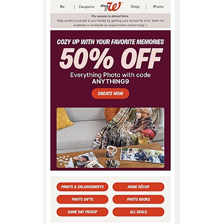 Walgreens Photo: Everything Photo 50% Off + Free Pickup