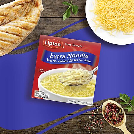 Select Amazon Accts: 12-Ct 4.9oz. Lipton Instant Soup Mix (Chicken Extra Noodle) $8.20 w/ S&S