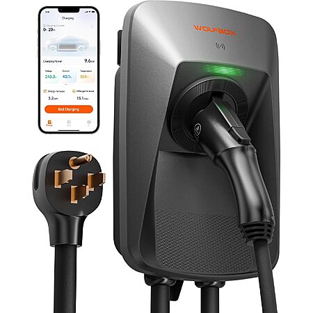 WOLFBOX WE40 40A 240V Level 2 EV Charger, NEMA 14-50 w/ J1772 Connector $214.50 + Free S&H