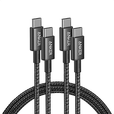 2-Pk 6′ Anker 100W USB C to USB C Fast Charging Cable $10