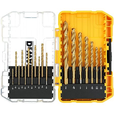 18-Pc DeWALT Titanium Nitride Coated Drill Bit Set $15 or Less + Free Pickup