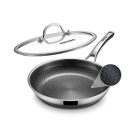12″ Yonida Hybrid Non-Stick Skillet Frying Pan w/ Lid $24 + Free S&H