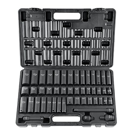 48-Pc VEVOR 3/8″ Drive SAE & Metric Impact Socket Set $29.05 + Free S&H