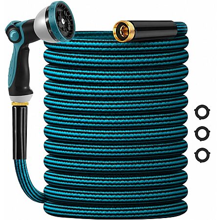 Prime Members: 50′ Velybrin Non-Expanding Garden Hose w/ Nozzle $17.10 + Free S&H