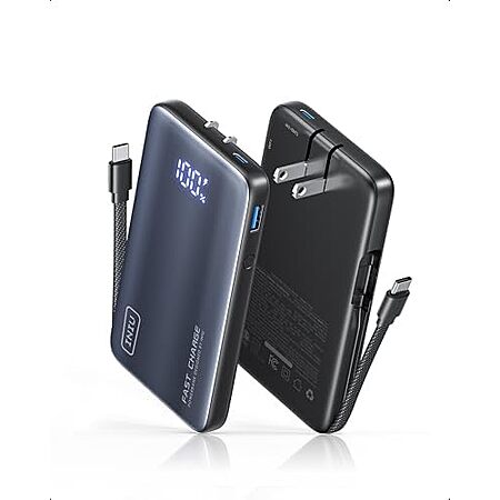 INIU 10,000mAh 3-in-1 Portable Wall Charger / Power Bank w/ 45W USB-C Cable $17.30
