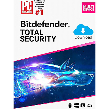 1-Yr Bitdefender Total Security 2026 Software (5-Devices/Digital Download) $15 & More