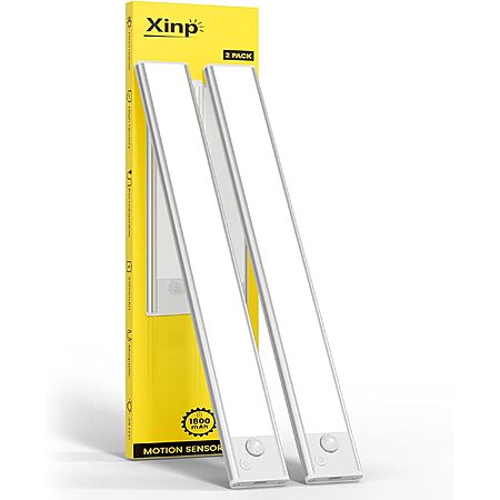 2-Pk 7.8″ Xinp Rechargeable Dimmable Under Cabinet LED Lights w/ Motion Sensor $9