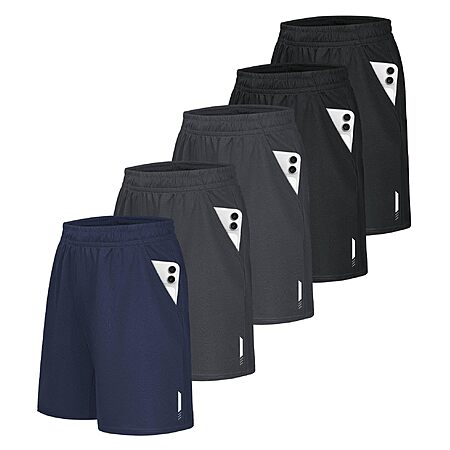 5-Pk Little Beauty Men’s Athletic Gym Shorts w/ Pockets (Various) $17.50