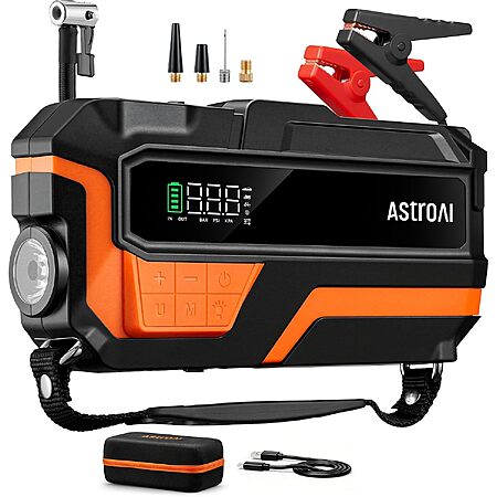 6000A AstroAI M10 Car Jump Starter w/ Air Compressor & Power Bank $42 + Free S&H