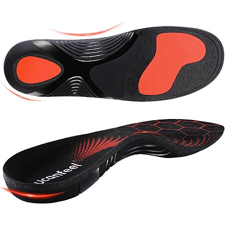 Ucanfeel Heavy-Duty Plantar Fasciitis Insoles w/ High Arch Support $8.50