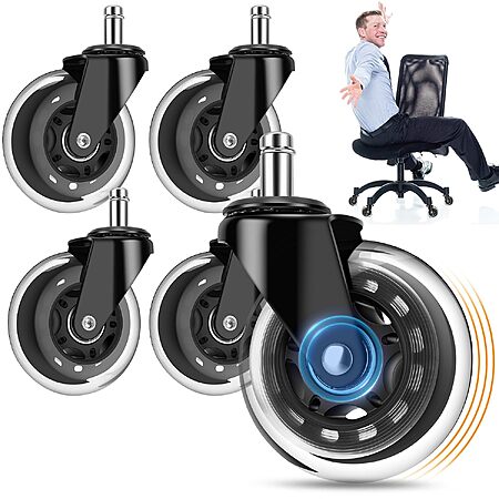 5-Pk 3″ OVLLAN Rollerblade Office Chair Replacement Poly Wheels $12