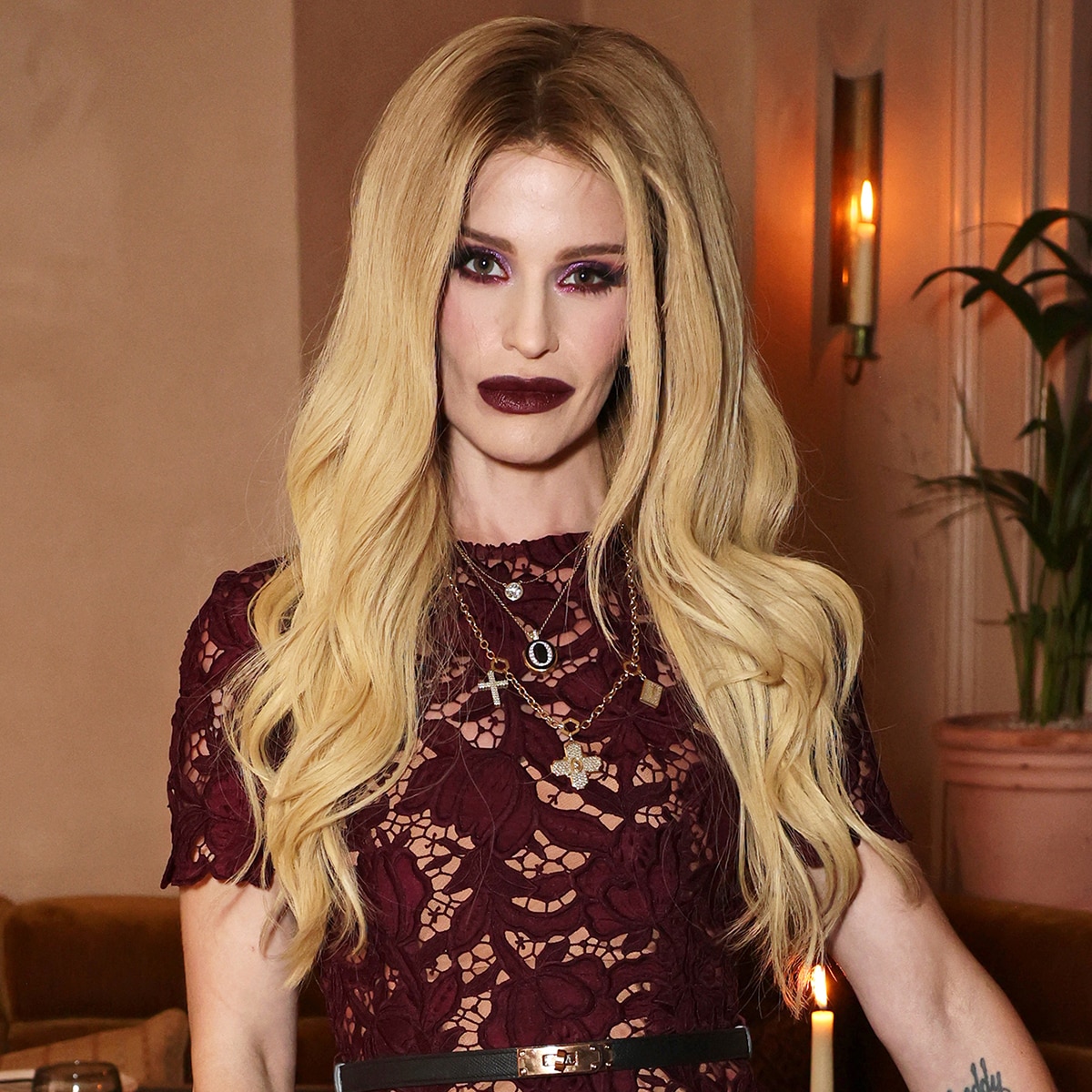 Kelly Osbourne Debuts Dark Hair With Asymmetric Bangs at OnlyFans Show
