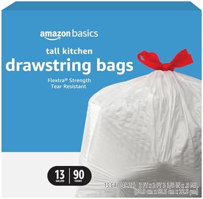 Select Prime Accounts: 90-Ct 13-Gal Amazon Basics Tall Drawstring Trash Bags $7.15 w/ S&S + Free S&H