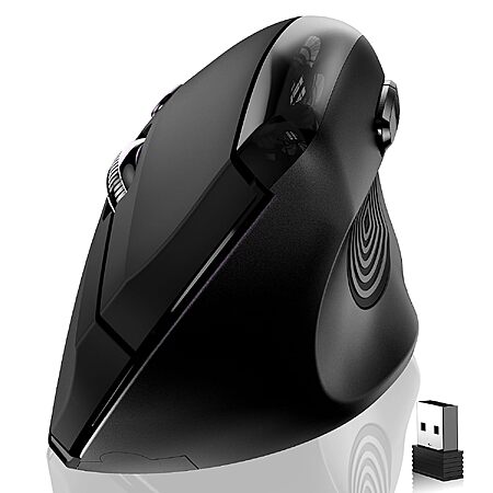 Memzuoix Large Ergonomic Vertical Wireless Mouse (black or pink) $10