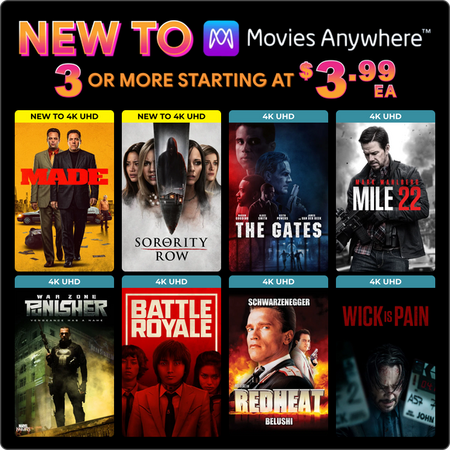 New to Movies Anywhere (4K/HD Digital Films): Wick is Pain, Mile 22, Made From 3 for $12 & Many More