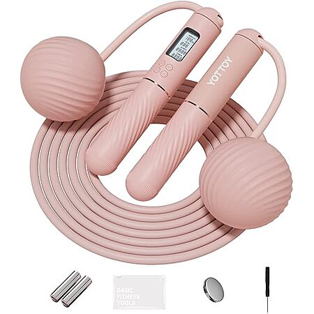 YOTTOY Cordless Ball-Weighted Jump Rope w/ LCD Display from $4.75