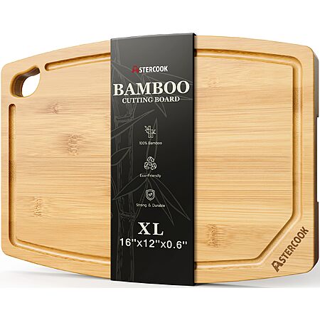 Prime: 16″×12″ Astercook Large Bamboo Cutting Board $7.50 + Free S&H