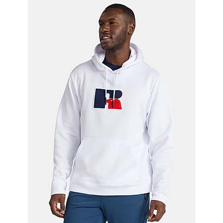 Russell Athletic Men’s Pullover Hoodie w/ Flocked Chenille Logo Patch from $8.50