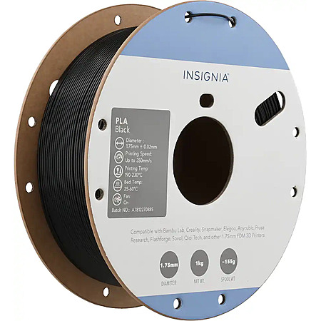 1kg 1.75mm Insignia PLA 3D Printer Filament (Black or White) $9 & More + Free S&H