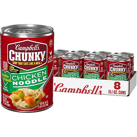 8-Pk 16.1-Oz Campbell’s Chunky Healthy Request Chicken Noodle Soup Cans $10.85 w/ S&S