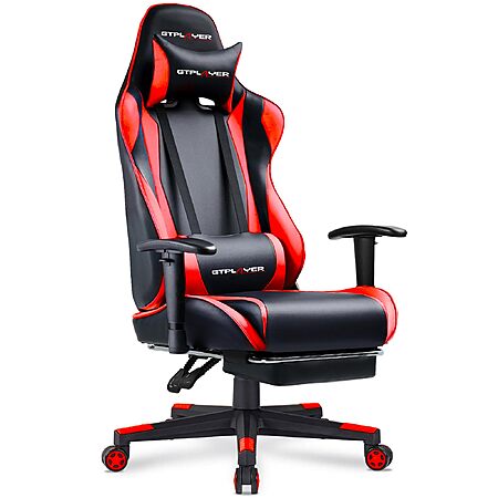 Prime Members: GTPLAYER Ergonomic Swivel Rocker Gaming Chair w/ Footrest (red) $64 + Free S&H
