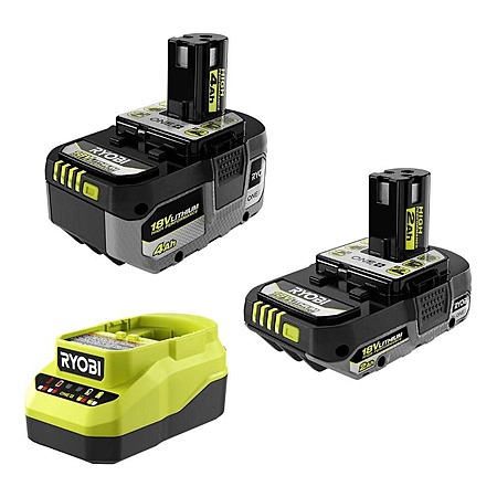 RYOBI ONE+ 18V Lithium Starter Kit w/ 1x 2.0Ah + 1x 4.0Ah Battery & Charger $76 + Free S&H