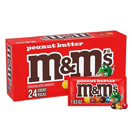 24-ct 1.63-oz M&M’S Peanut Butter Chocolate Candy Snacks $14.50 w/ S&S