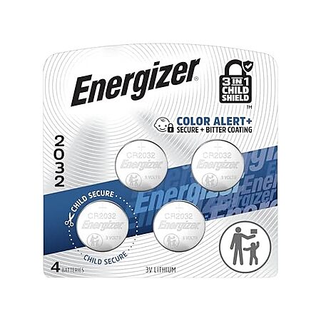 4-Pk Energizer 3V CR2032 Lithium Coin Batteries $3.50 Free S&H w/ Amazon Prime