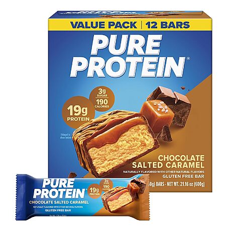 12-Ct 1.76-Oz Pure Protein Bars (Chocolate Salted Caramel) $11.20 w/ S&S