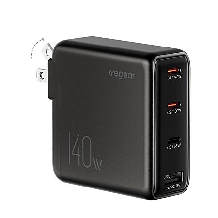 wegear 140W 4-Port GaN USB-C Charger w/ Foldable Plug (2 Colors) $24 + Free S&H