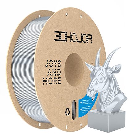 1KG 3DHoJor 1.75mm Silk PLA 3D Printer Filament (Metal Silver) $12