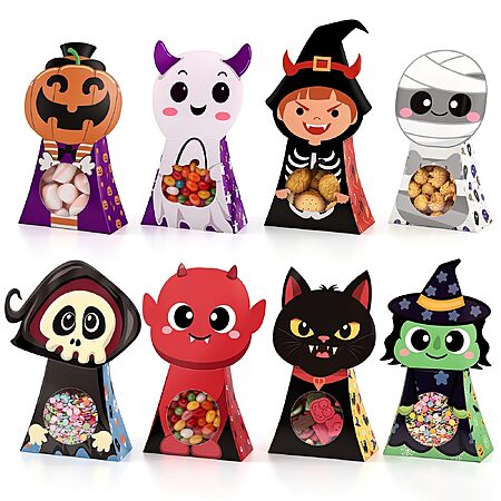 24-Pk woric Halloween Candy & Party Favor Boxes w/ Windows & 8 Assorted Designs $5.50