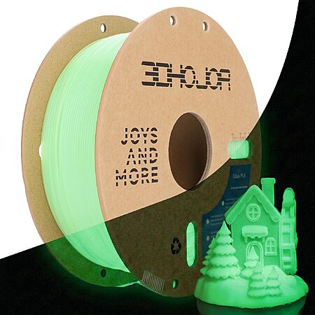1-KG 3DHoJor 1.75mm Glow-In-The-Dark PLA 3D Printer Filament (Glow Green) $11