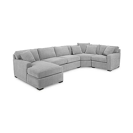 4-Pc Macy’s Radley Fabric Chaise Sectional Sofa w/ Wedge Piece (various colors) $2049 + Scheduled Delivery