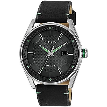 Citizen Men’s Sport Casual 3-Hand Eco-Drive Watch w/ Black Leather Strap $165.25 + Free S&H