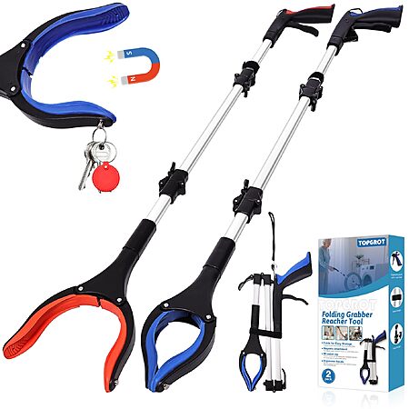 2-Pk TOPGROT 36″ Grabber Reacher Tool $14