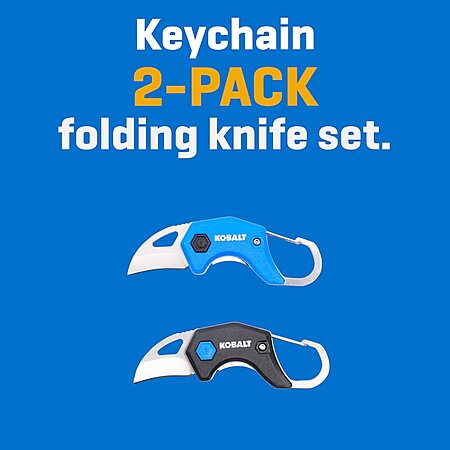 2-Pk 3/4″ Kobalt Keychain Folding Carabiner Knife Set $10 + Free Pickup