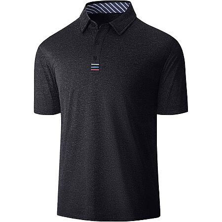 VALANCH Men’s Lightweight Short Sleeve Quick-Dry Golf Polo Shirt (Size XL-3XL) $12 & More